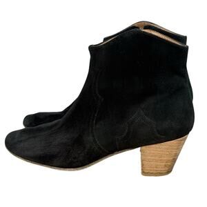 Isabel Marant Dicker Boots Black Suede Booties Women's Size 40